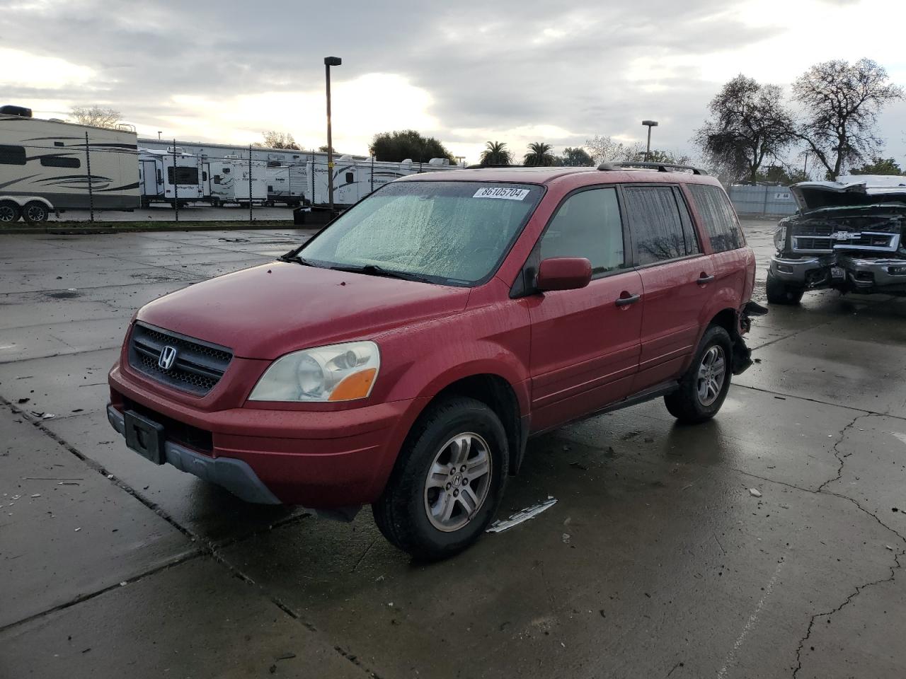 2005 Honda Pilot Exl VIN: 2HKYF18575H573382 Lot: 86105704