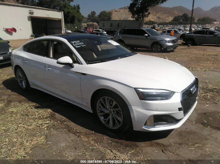 2022 Audi A5 Sportback Premium 40 Tfsi Quattro S Tronic VIN: WAUABCF58NA032910 Lot: 36974590