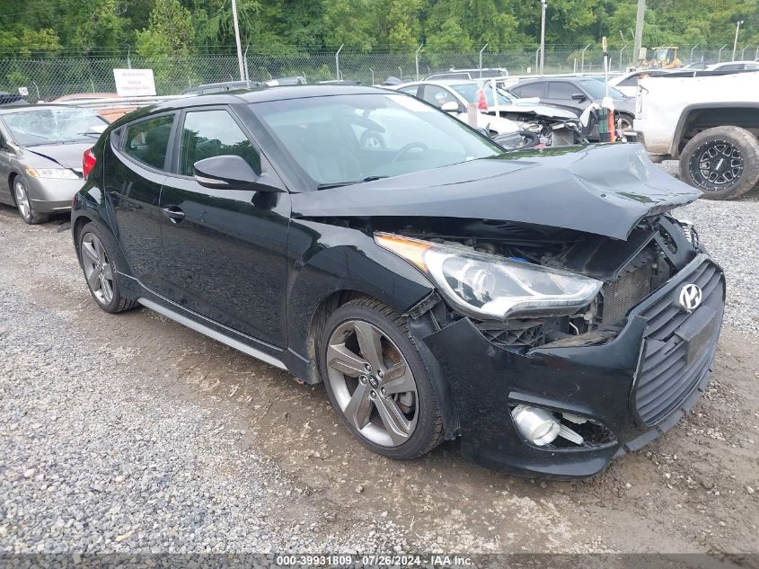 2013 Hyundai Veloster Turbo W/Black VIN: KMHTC6AE3DU130009 Lot: 39931809