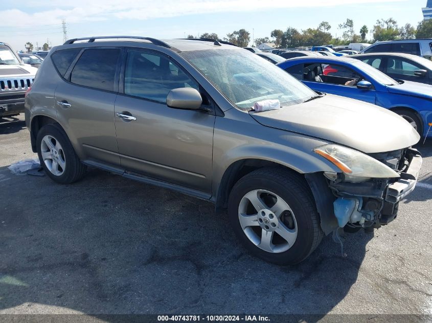 2003 Nissan Murano Sl VIN: JN8AZ08T83W112415 Lot: 40743781