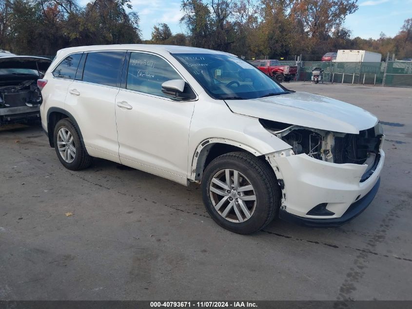 2015 Toyota Highlander Le V6 VIN: 5TDBKRFH2FS182617 Lot: 40793671