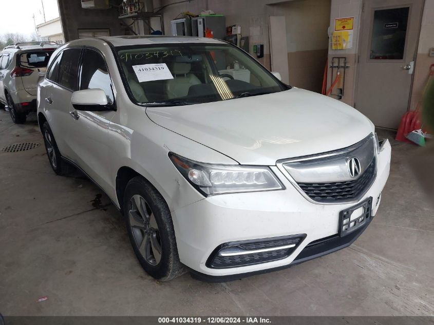 2014 Acura Mdx VIN: 5FRYD4H29EB017326 Lot: 41034319