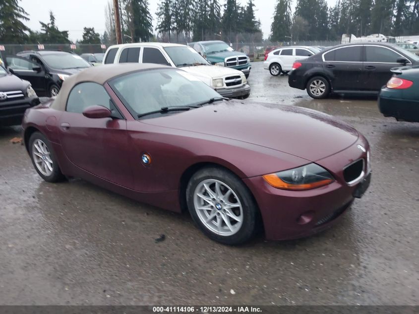 2003 BMW Z4 2.5I VIN: 4USBT33493LR62259 Lot: 41114106